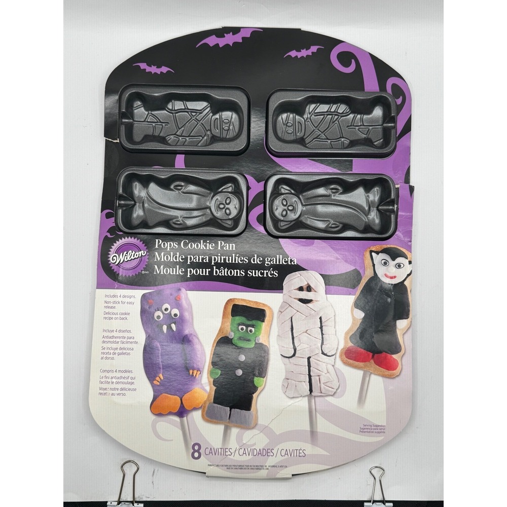Wilton Pops Cookie Pan Halloween Bat Monster Mummy Ghost Vampire Pop‎ Mold